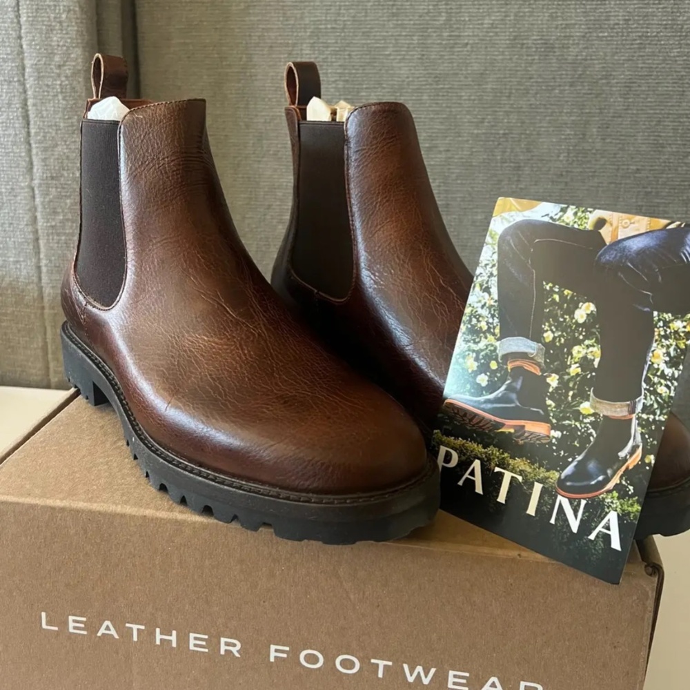 PATINA Men's Chelsea Boots Portland Leather Goods Mens Size US 9